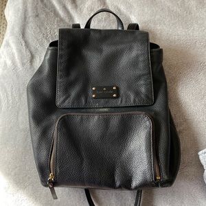 Kate spade black leather backpack